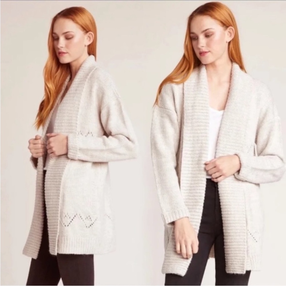 NWT Jack by BB Dakota oatmeal cream tan mid weight cutout open front cardigan